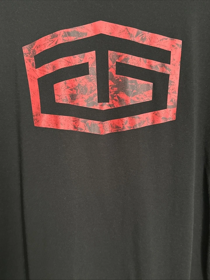Camisa de rendimiento atlético Y2K TAPOUT para hombre, talla XL, negra, roja, MMA, entrenamiento Foto 2 de 4