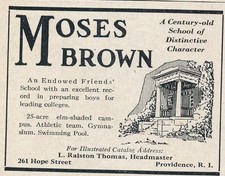 Magazine Ad - 1930 - Moses Brown school for boys - Providence, RI