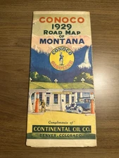 1929 Conoco Minutemen Road Map: Montana USED