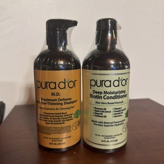 Pura d'or Anti Thinning Advanced Therapy Shampoo & Conditioner 16 fl oz