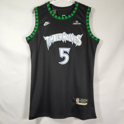 Anthony Edwards #5 Embroidered Jersey, Black, Men's Sizes S-2XL