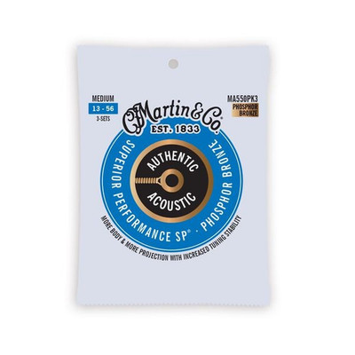 Martin 3 Pack MA550PK3 SP Phosphor Bronze Authentic Acoustic Guitar Strings M...