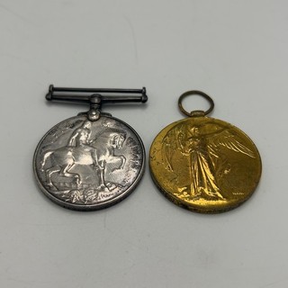 WW1 Medal Pair British War & Victory 231500 Pte M Barrett 2nd London Regiment