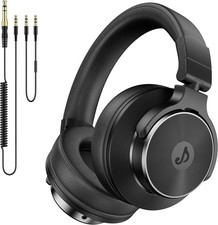 Wired Headphones, Over Ear Headphones for Studio Monitor  Mixing DJ Black