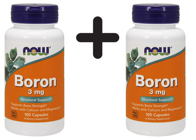 2 x NOW Foods Boron, 3mg - 100 caps (211,25 EUR/kg)