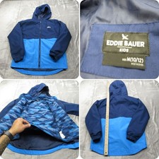 Eddie Bauer Jacket Kids Medium 10/12 Blue Water Resistant Removable Liner 3in1