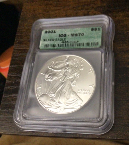 2001 American Silver Eagle Coin MS70 - ICG