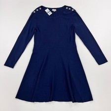 Maison Jules Women's Dress XL Ribbed Sweater Dress Navy Blue XL