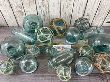 Japanese Glass Floats - Vintage Fishing Floats From Japan - Rolling Pins & Balls