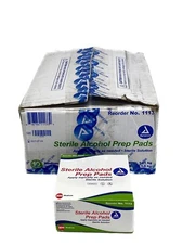 (2000/Cs) DYNAREX Single Use Sterile Alcohol Prep Pads Medium Wipe 10x200/Pk1113