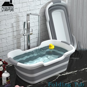 Portable Folding Bathtub Baby Shower Portable Silicone Capacity Washing Storage Ebay