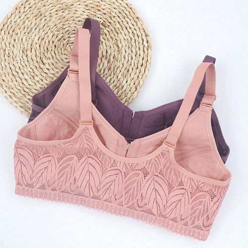 Front Zipper Closure Underwear Cotton Bra for Middle-age and Elderly Womens - Bild 9 von 27