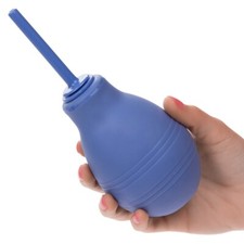 Cheeky Anti Back Flow One Way Flow Anal Douche Enema Bulb Cleaner Blue