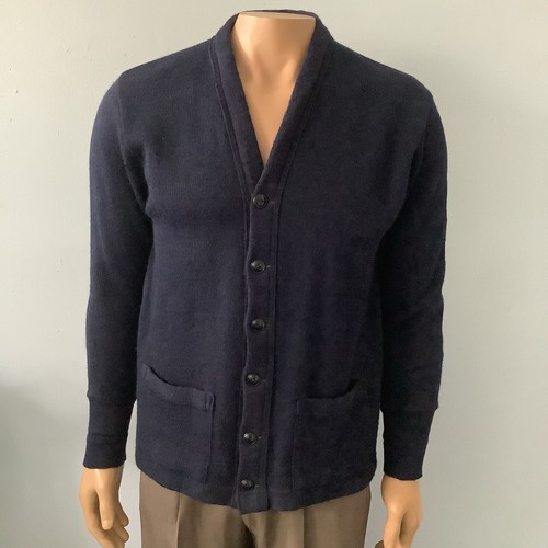 Vintage Early 1950’s Interlock Sportswear Navy Wool Nylon Cardigan SzM Sold ASIS - Picture 2 of 10
