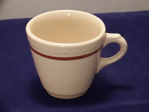 Syracuse China Restaurant Ware 1959 Red Stripe Econo-Rim Coffee Cup 2.5" EUC