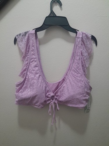 Junior Womens Celebrity Pink Size 2X 19 Lavender Lace Swim Top NWT