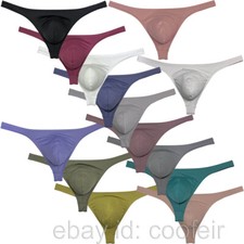 Men's Bulge Pouch Enhancement Underpants Bikini Thong Underwear Guy Soft T-back