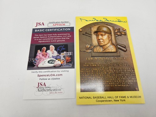 🌟 (9) Autographed Index Card JSA James Spence COA PHIL RIZZUTO DUKE SNIDER - Picture 13 of 22