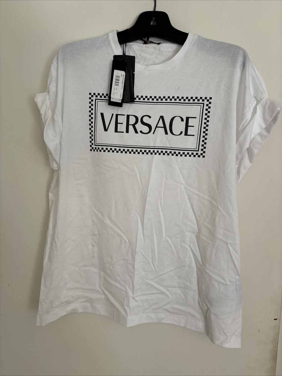 VERSACE コットンジャージー Tシャツ Retail $1925 Authentic NWT Versace White T Shirt 100% Cotton