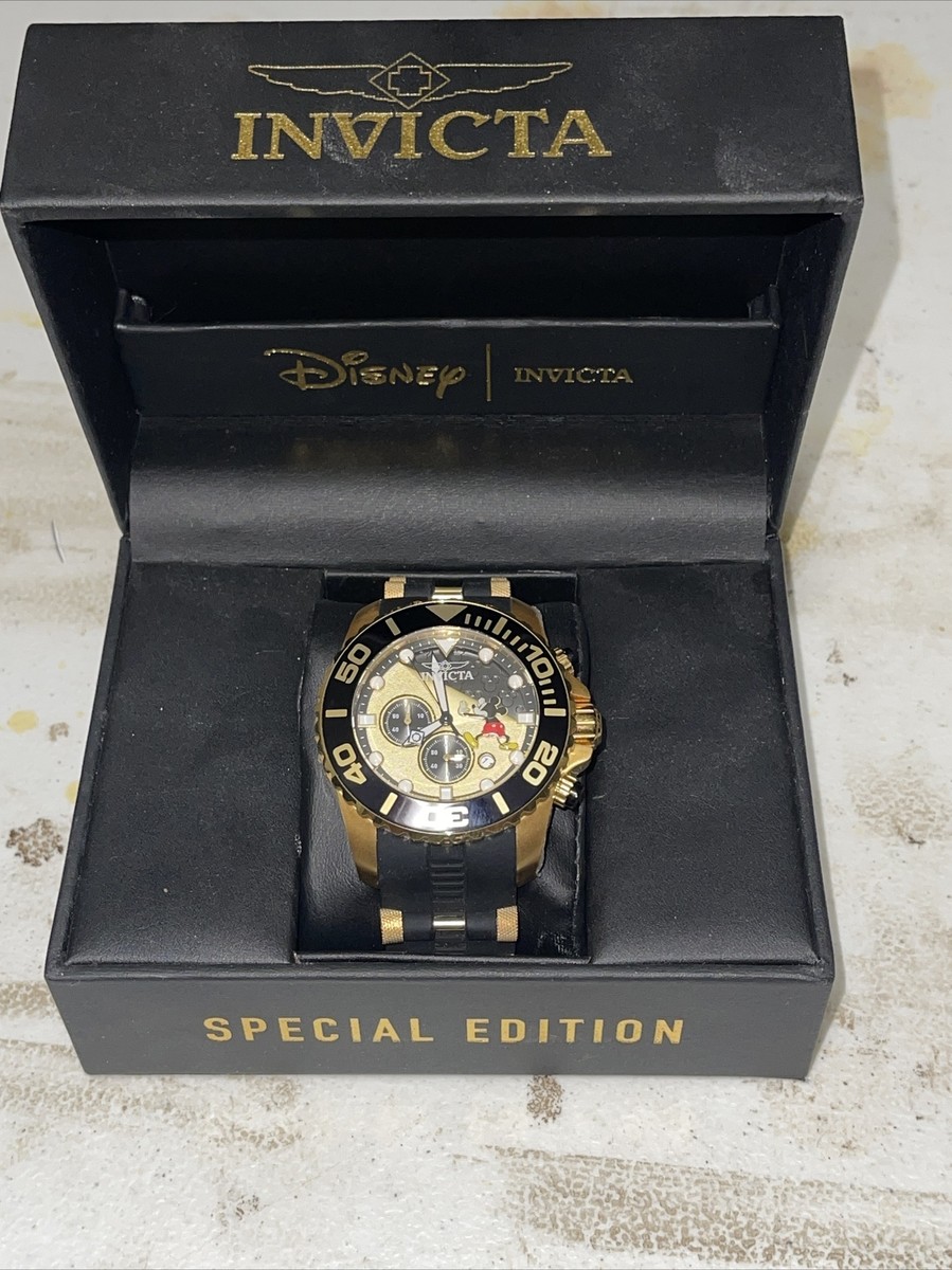 Invicta Disney Limited Edition Mickey Mouse Watch Black Gold 32474  84/3000 Men