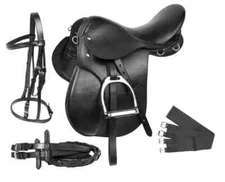 All Accessories Genuine Leather Jumping Saddle Set tack set bridle,girth,reins,e