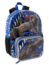 Jurassic World Boys Backpack With Lunch Bag 16" Book Bag School Supplies 2021 