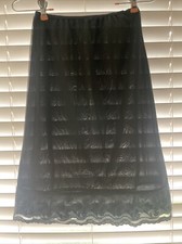 Vintage Nylon Black Half Slip Skirt Woman  s Embroidered Lace Hem No Size 34  Hip