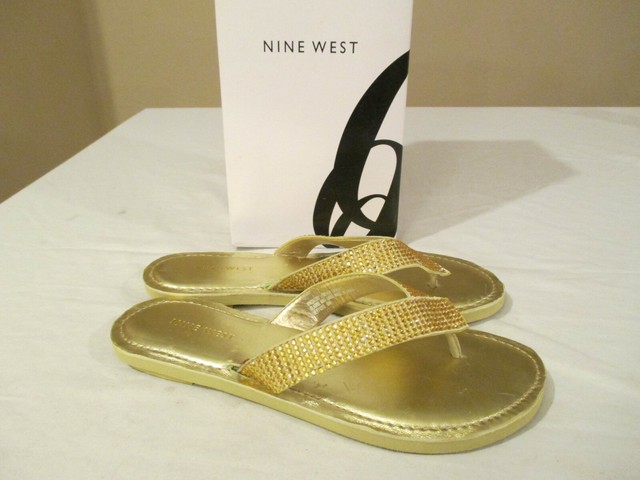 gold bling flip flops
