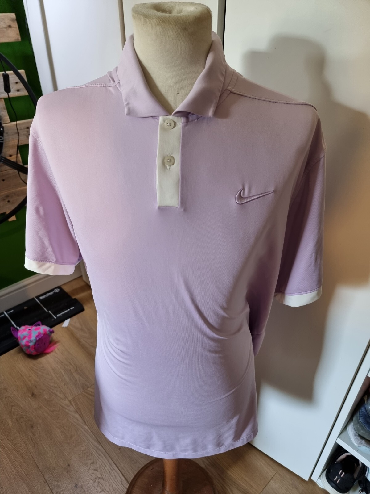 NIKE Dri-Fit Polo Shirt Mens Premium Golf Lilic Quick Dry Stretch Fabric UK XL