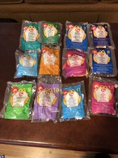 1999 TY Teenie Beanie Babies Complete Set of 12 McDonalds Happy Meal Toys Sealed