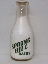 TRPQ Milk Bottle Spring Hill Dairy Galliopolis OH GALLIA CO Quality First Always