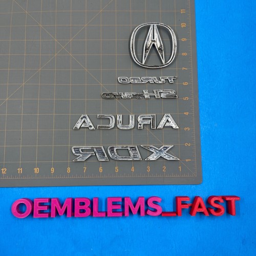 2007-12 Acura RDX Turbo AWD OEM Chrome Rear Trunk Hatch Door Lid Emblem Set - Picture 7 of 7
