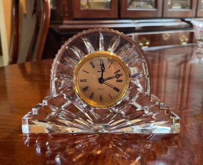 Vintage Staiger Germany Lead Crystal Quartz Mantle Desk Clock Work Extra  Battery