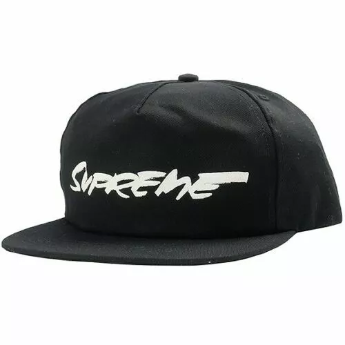 NEW SUPREME FW20 Futura Logo 5-Panel Cap BLACK IN HAND 100% AUTHENTIC!