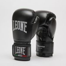 LEONE GUANTI GUANTONI BOXE THUNDER NERO BLACK KICK BOXING MUAY THAI GN383