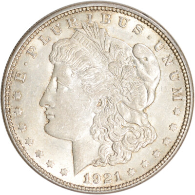 1921 D Morgan Silver Dollar Coin $1 - AU