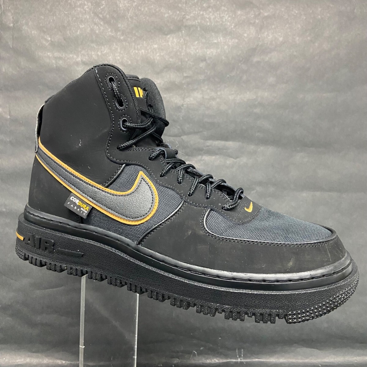 Sz 12- Nike Air Force One 1 Boots Shoes AF1 Cordura Black Wheat