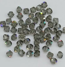 Swarovski Crystal Black Diamond Bicone Beads; 3mm, 4mm, 5mm, 6mm, 8mm
