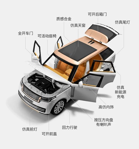 1:24 Range Rover 2023 Alloy Model Car Toy Diecast Sound Light Car Toys Vehicle - Picture 16 of 25