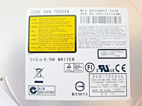 Pioneer DVR-TD08VA SLIMLINE Optical Disk Drive - Picture 4 of 4