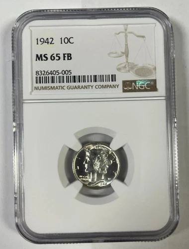 1942 Mercury Dime NGC MS65 FB Full Bands (#2)