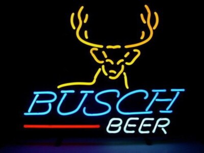 Deer Stag Buck Antlers Beer Bar Neon Sign 17''x14'' Lamp Light Real Glass Display