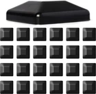 24 Pack Wood Fence Post Caps - Durable Plastic Water-Proof and UV-Proof, Black