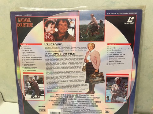 Laser Disc digital sound Movie vintage Film Pal FR Mrs Doubtfire Robin Williams - Photo 13/13