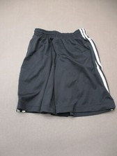 ADIDAS Size S Boys Black Stretch Waist Pocket Athletic Running Shorts 434