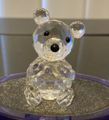 Swarovski Crystal Figurine Teddy Bear with Head Tilted
