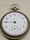 Antique USA Waltham 17 Jewel Mechanical Pocket Watch Porcelain Face as is (OK)