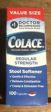 Colace Stool Softener 100mg – 100 Capsules | Gentle Relief | EXP 02/2027 NEW