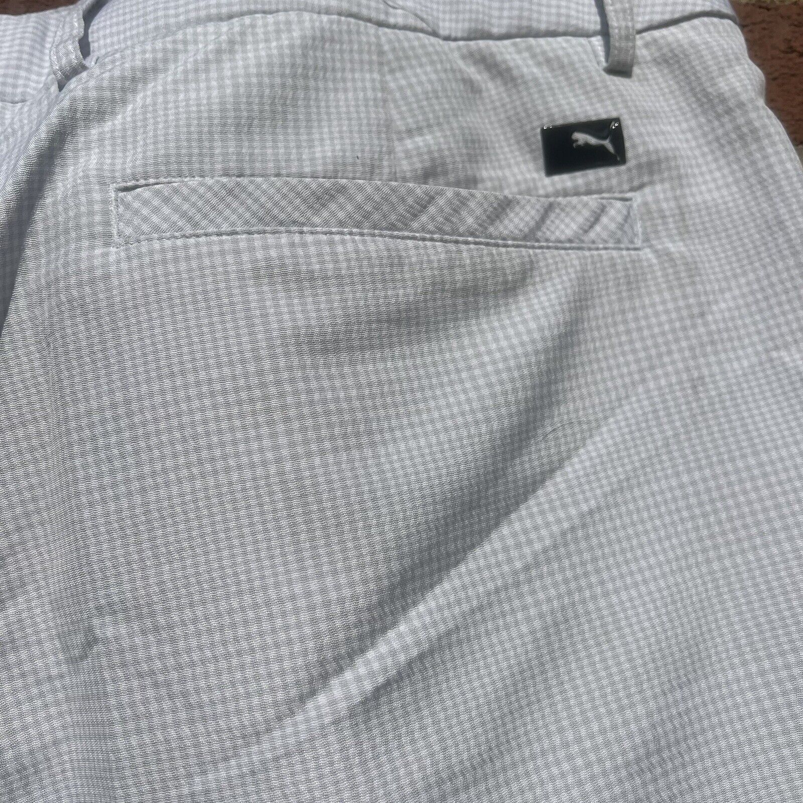 PUMA Golf Shorts Mens Size 40 Gray Checked Chino … - image 3