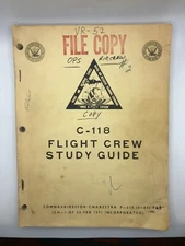 1971 Douglas C-118 Airplane Naval Air Reserve Military Flight Crew Study Guide